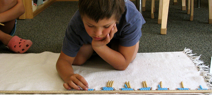 boy making pattern